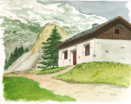 Aquarelle montagne