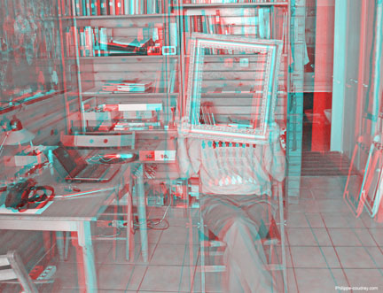 Photo 3D truque en anaglyphe t absente