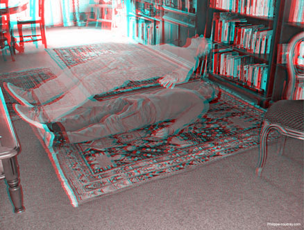 Photo 3D truque en anaglyphe corps astral