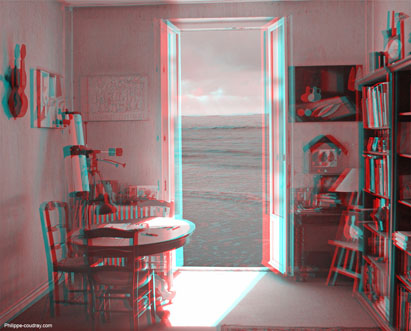 Photo truque en anaglyphe 3D