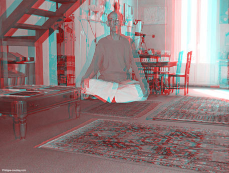 Photo 3D truque en anaglyphe lvitation