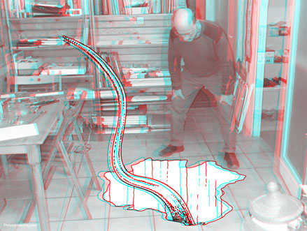 Photo truque en anaglyphe 3D